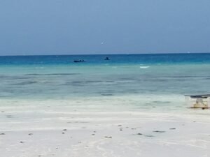 White sand beach and calm sea at Nungwi, Zanzibar