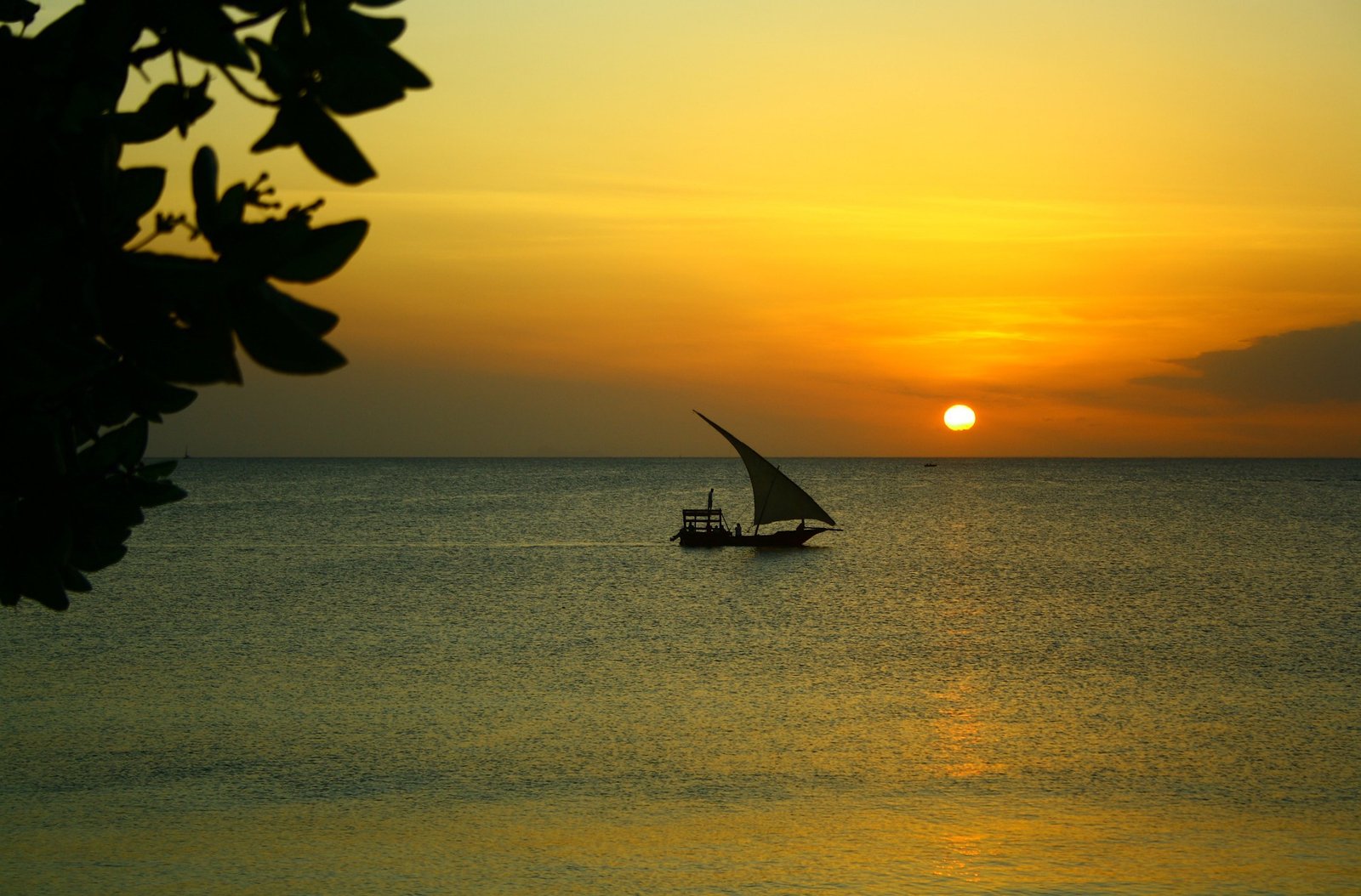 Sunset over a Zanzibar beach