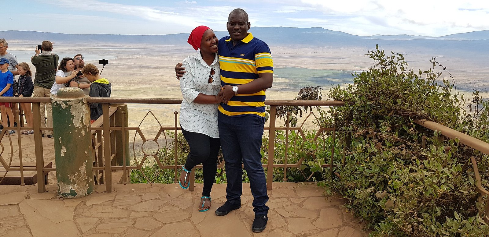 Panoramic view into the Ngorongoro Crater from the rim, Ngorongoro Conservation Area, Tanzania
